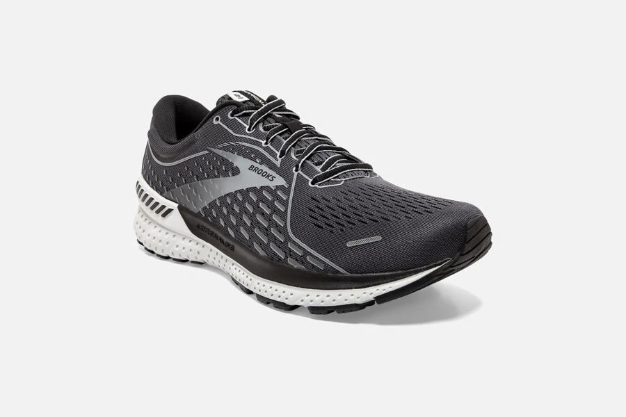 Brooks Adrenaline GTS 21 Men\'s Road Running Shoes Blackened Pearl/Black/Grey